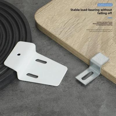 White Painted Adjustable Corner Hanging Bracket for Bathroom Cabinet Installation