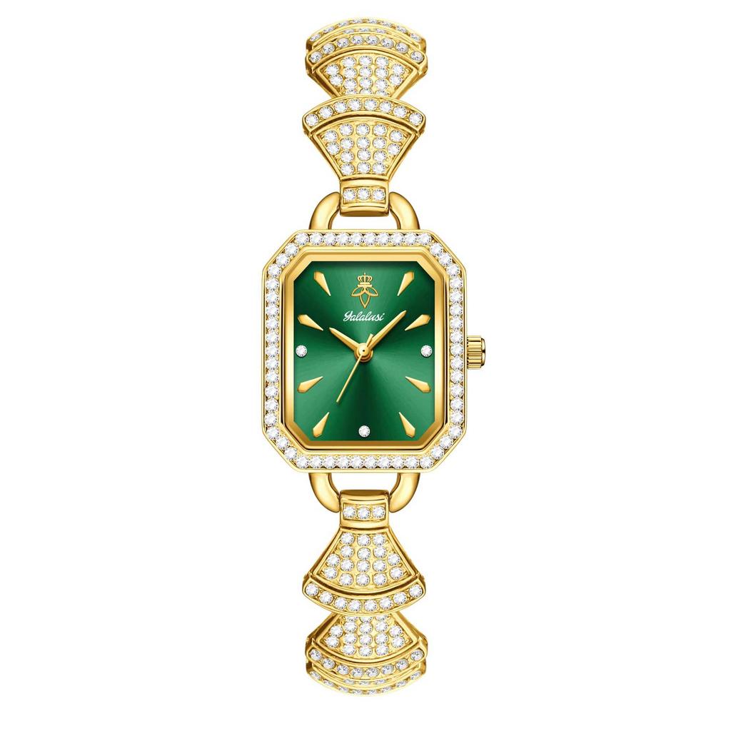 Diamond-Encrusted Square Plate Women'S Watch Light Luxury Bead Gold Women'S Watch Waterproof Temperament Women'S Premium Watch