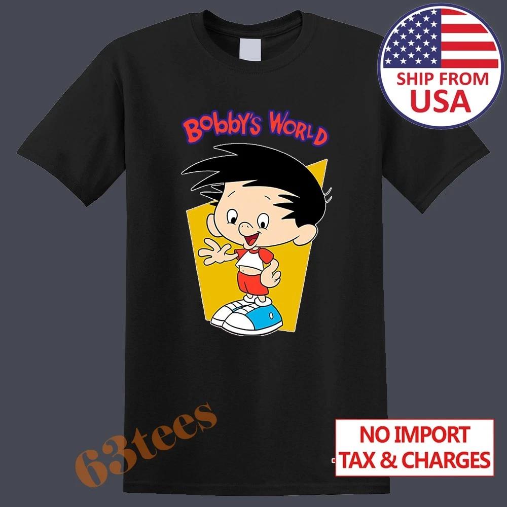 Bobby s World Animated Cartoon Men s T-Shirt Women s Tee Top Unisex Black Size S to 5XL S
