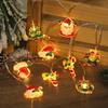 Cartoon Christmas Santa Claus LED String Light Xmas Tree Hanging Ornaments 2025 Christmas Decoration For Home New Year Kids Gift
