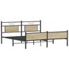 Metal Bed Frame without Mattress Sonoma Oak Finish 72 x 84 in (183 x 213 cm)