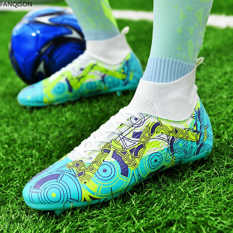 Unisex Football Shoes Long-nails Graffiti Training Artificial Captain Outdoor Sports Training Boys Football Shoes for Kids