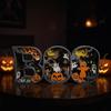 3D Multi-layer Wooden BOO Halloween Letter Sign Ornament
