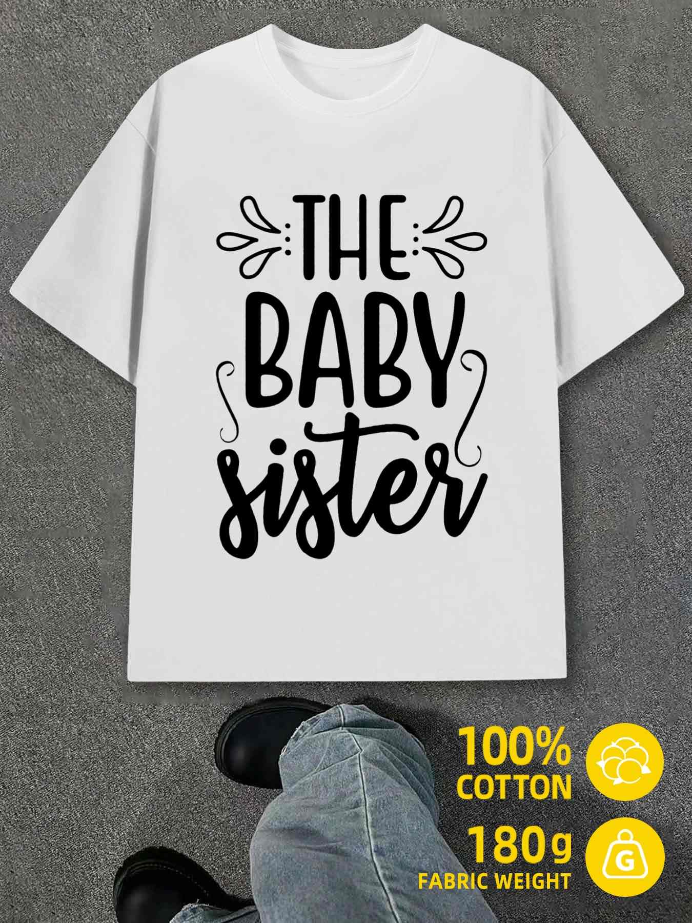 Men s T-Shirt Y2K Baby Sister Shirts 100 White M