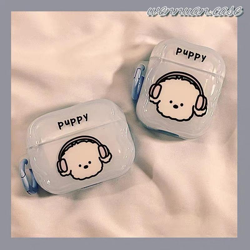 Fun Cartoon Listening To Music Puppy for AirPods 1 Generation Apple AirPods Pro1 Bluetooth Headset Cover Anti-drop