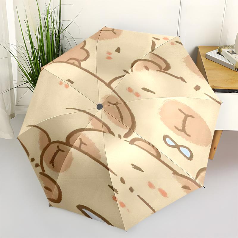 

Capybara Themed Travel Umbrella-8 Ribs Automatic Opening and Closing, Portable Folding Design, Compact and Stylish Umbrella Suitable for Out
