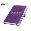 Lined Writing Notebook for Notes 2027 English Weekly Planner A5, 320 Page Schedule with Elastic Monthly Index Productivity Band & Pen Holder,