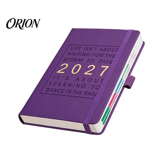 Lined Writing Notebook for Notes 2027 English Weekly Planner A5, 320 Page Schedule with Elastic Monthly Index Productivity Band & Pen Holder,