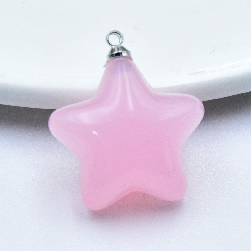 Jelly Color Acrylic Five-Pointed Star Earrings and Bag Charms for DIY Jewelry Accessories