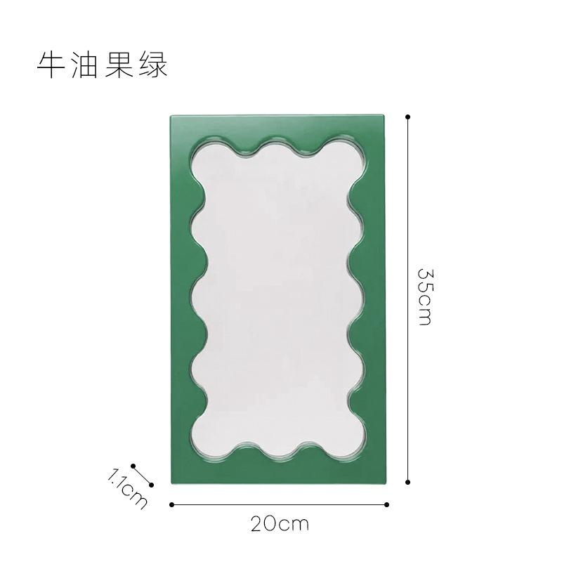 Nordic Ins-Style Rectangular Wavy Dressing Desktop Makeup Mirror Wall Bathroom Bedroom Entrance Mirror