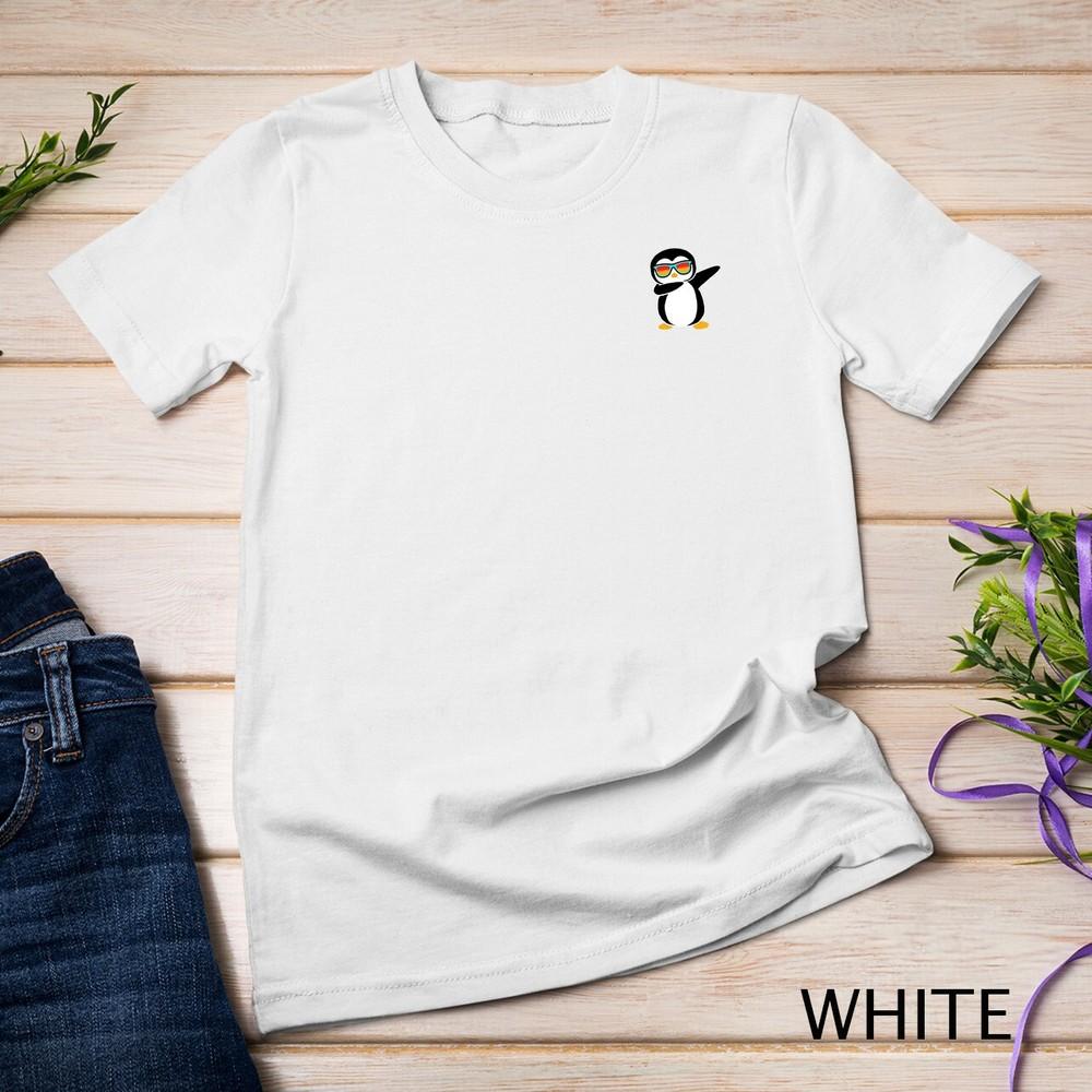 Dabbing Penguin Shirt, Cute Animal Birthday Party Pocket Gift Unisex T-shirt