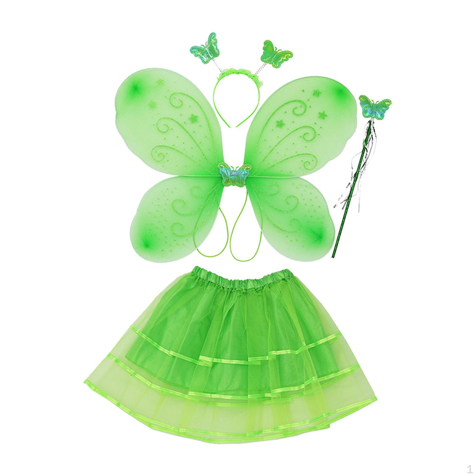 

Butterfly Set - Princess Glitter Pixie Fairy for Girls, Dress Up Pretend Play Accessory зелений