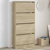 Shoe Cabinet with 4 Doors Sonoma Oak Finish 80 x 21 x 163.5 cm