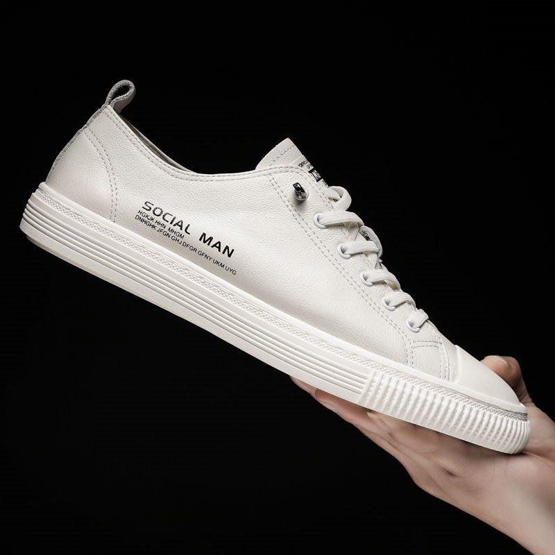 

Обувь мужская новая мужская обувь дышащая мужская повседневная обувь кеды мужские белая обувь воловья кожа 38 белый