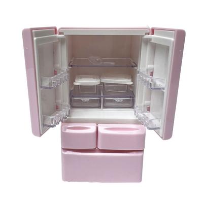 1Pcs Playhouse Toys 1: 12 Doll House Cartoon Mini Refrigerator Model Miniature Food Play Kitchen Scene Pocket Furniture Model