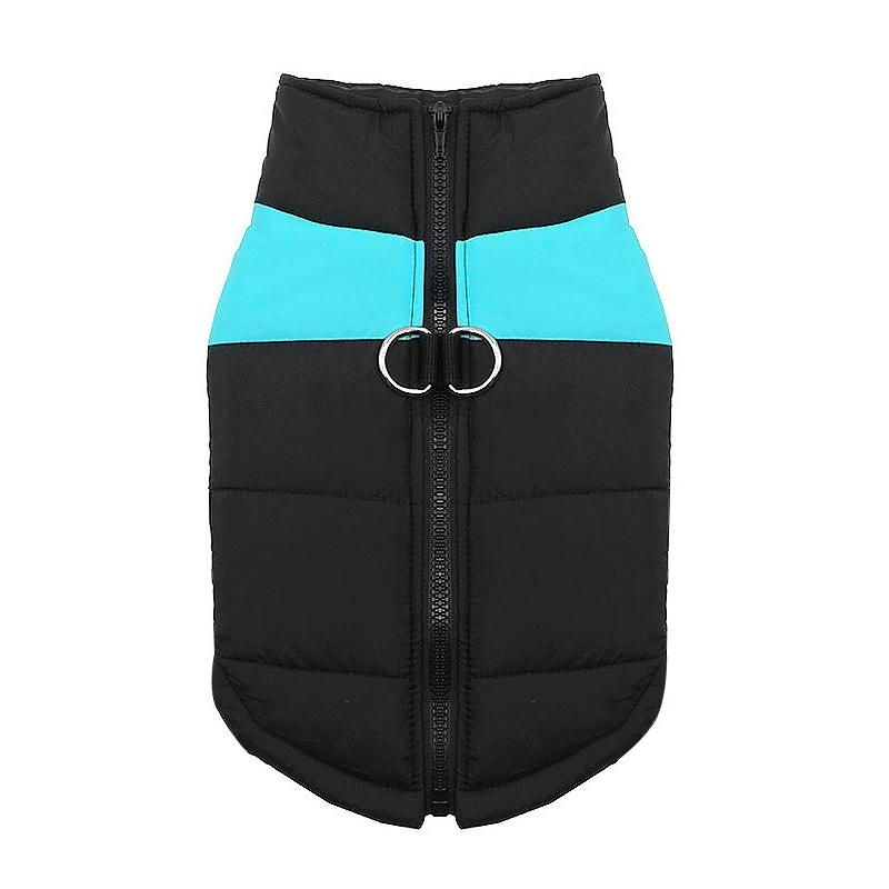 Wasserdichte Winterhundekleidung, warme Haustier-Baumwolljacke, Weste für kleine große Hunde, Welpen, französische Bulldogge, Mantel, Chihuahua, York-Kostüm S blau