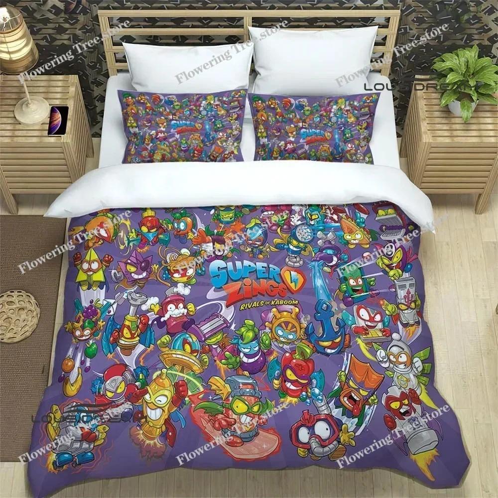Cute cartoon Super Zings Bedding Sets exquisite bed supplies set duvet cover comforter set bedding set luxury Birthday Gift029