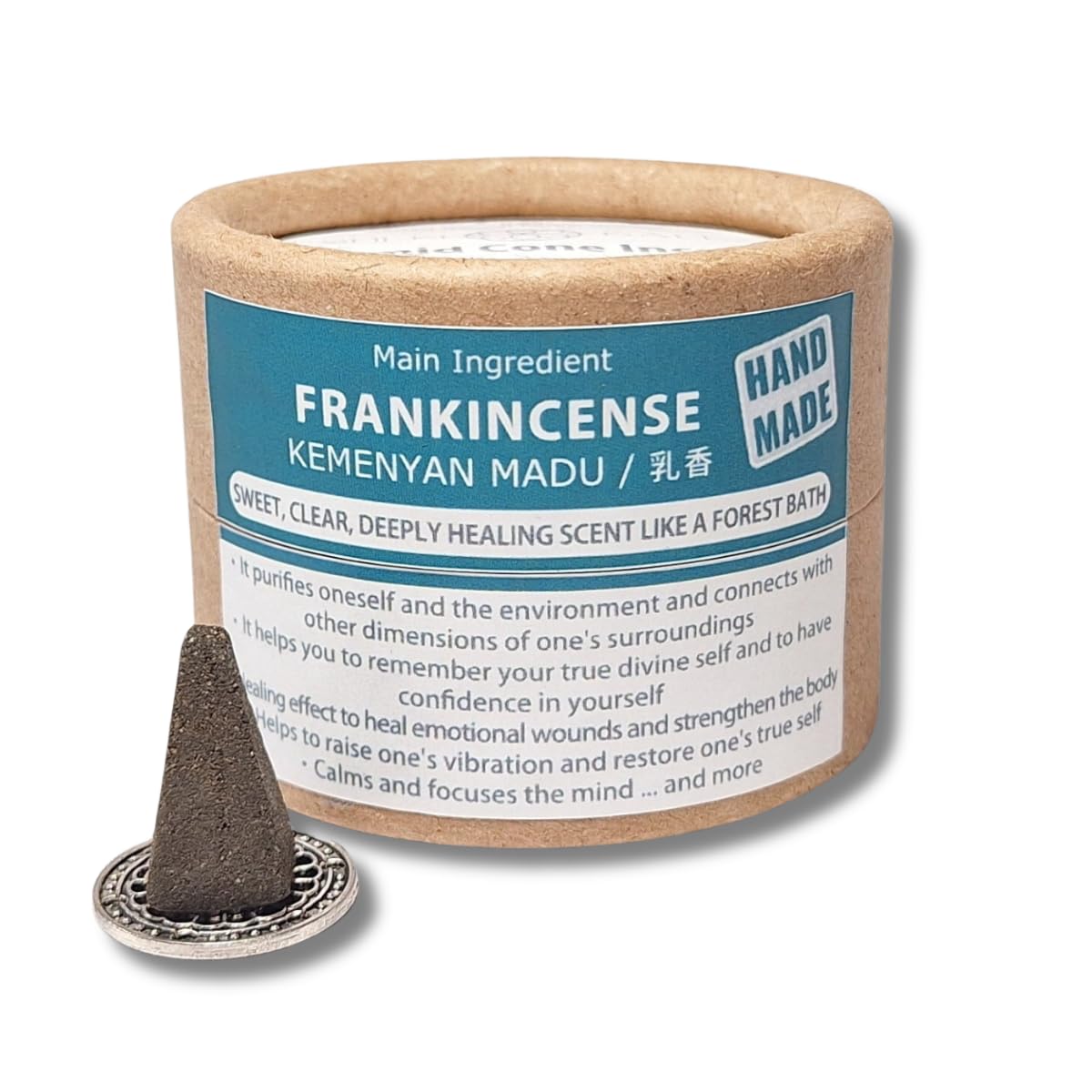 

[Frankincense] Pyramid Cone Incense with Dedicated Incense Holder (12 pieces) - Sacred Natural Herbal Incense ISHIKI-BALI