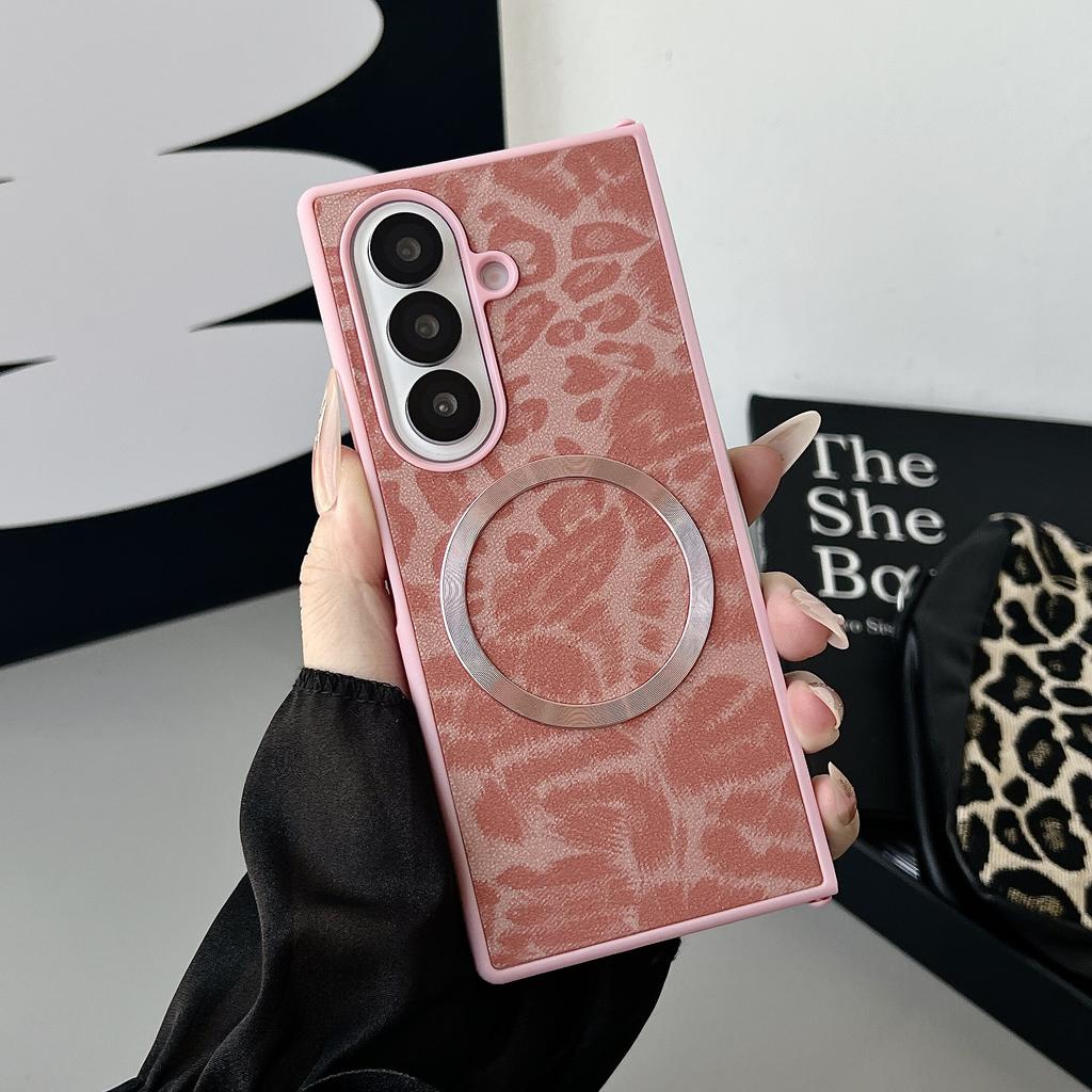 Case for Samsung Galaxy Z Fold3 Fold4 Fold5 Fold6 Fold7 with Back Leather & MagSafe Shockproof Phone Bumpers Cover