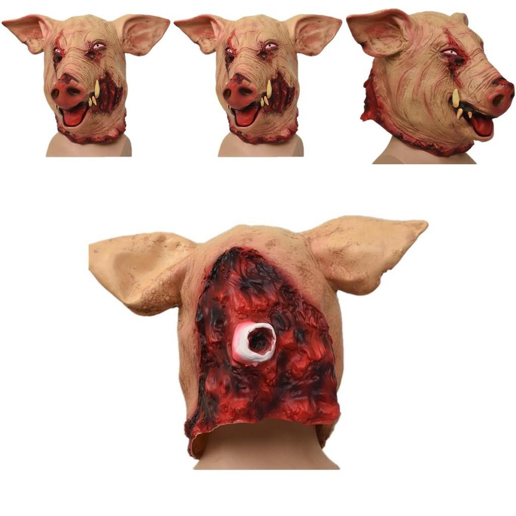 Funny Wild Boar Head Mask For Halloween Party Unique Latex Animal Costume Accessory