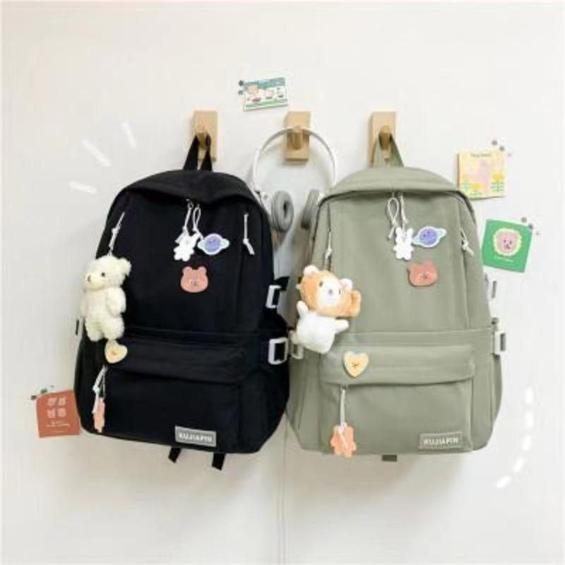 Schoolbag New Harajuku School Bag Student Large Capacity Niche Fresh Trend Backpack Tooling Wind Hunt Simple Backpack
