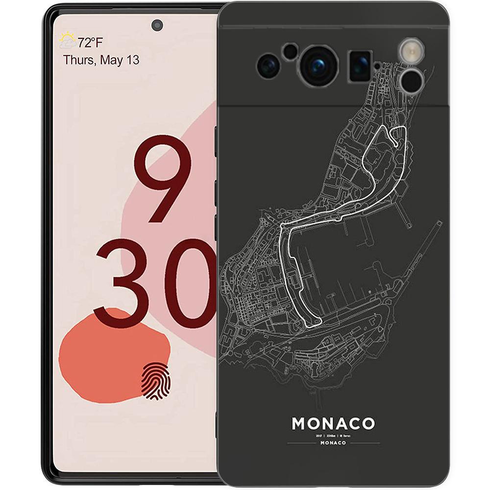 

Phone Case Cover for Google Pixel 9 8 7 6 7A 6A Pro Shockproof Soft TPU 9 Pro XL Shell Capas Fundas F1 Race Track Prints Coque Pixel 9 Pro XL