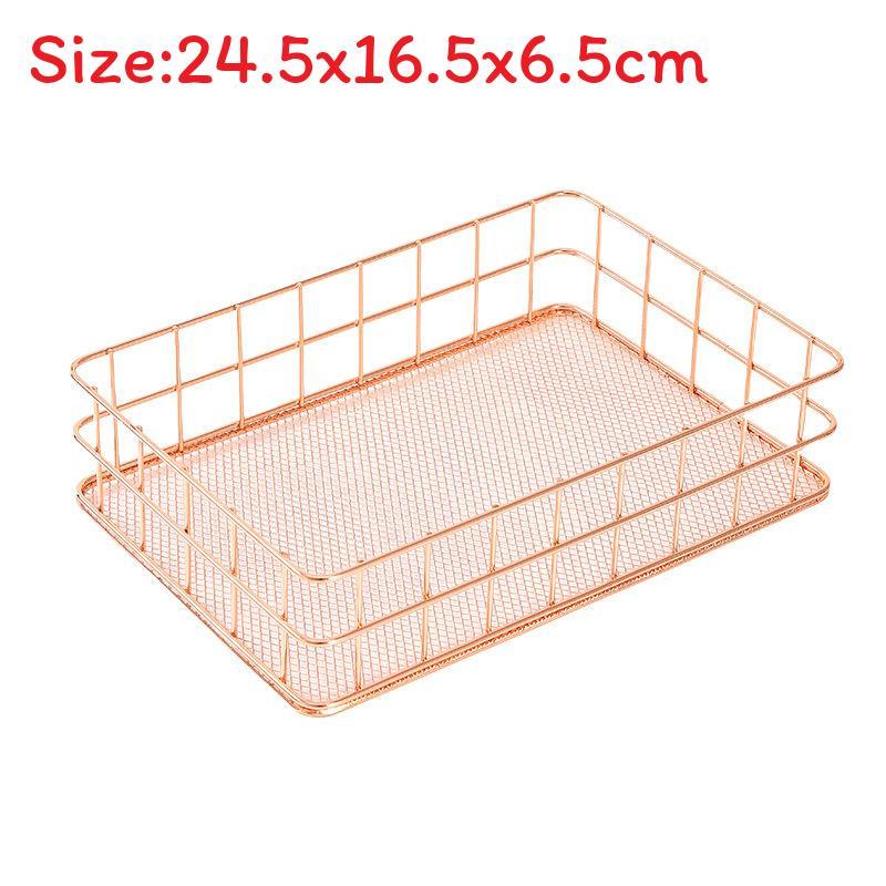 IJzeren Make-up Organizer Mand Met Gaas Voor Badkamer En Bureau Opslag