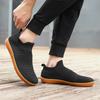 Men's Wide-head Casual Shoes Slip On Flying Woven Sneakers
