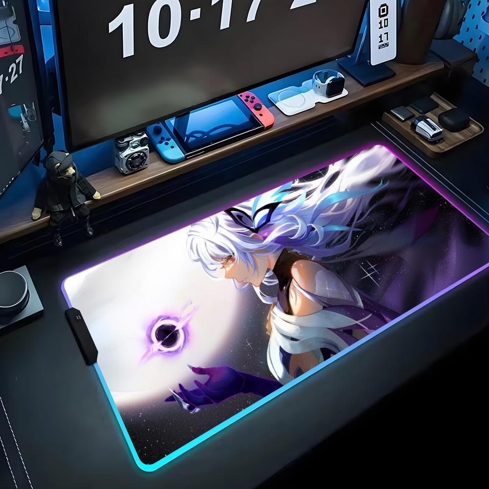 skirk Mouse Pad RGB Gaming Mousepad Big LED Pad PC Desk Mat Luminous Mouse Pad Large Keyboard Mats Table Rug With Backlit