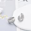 Fashion Zirconia U Shape Huggie Hoop Earrings For Women Geometric Ear Buckle Bridal Wedding Engagement Earrings Daily Jewelry