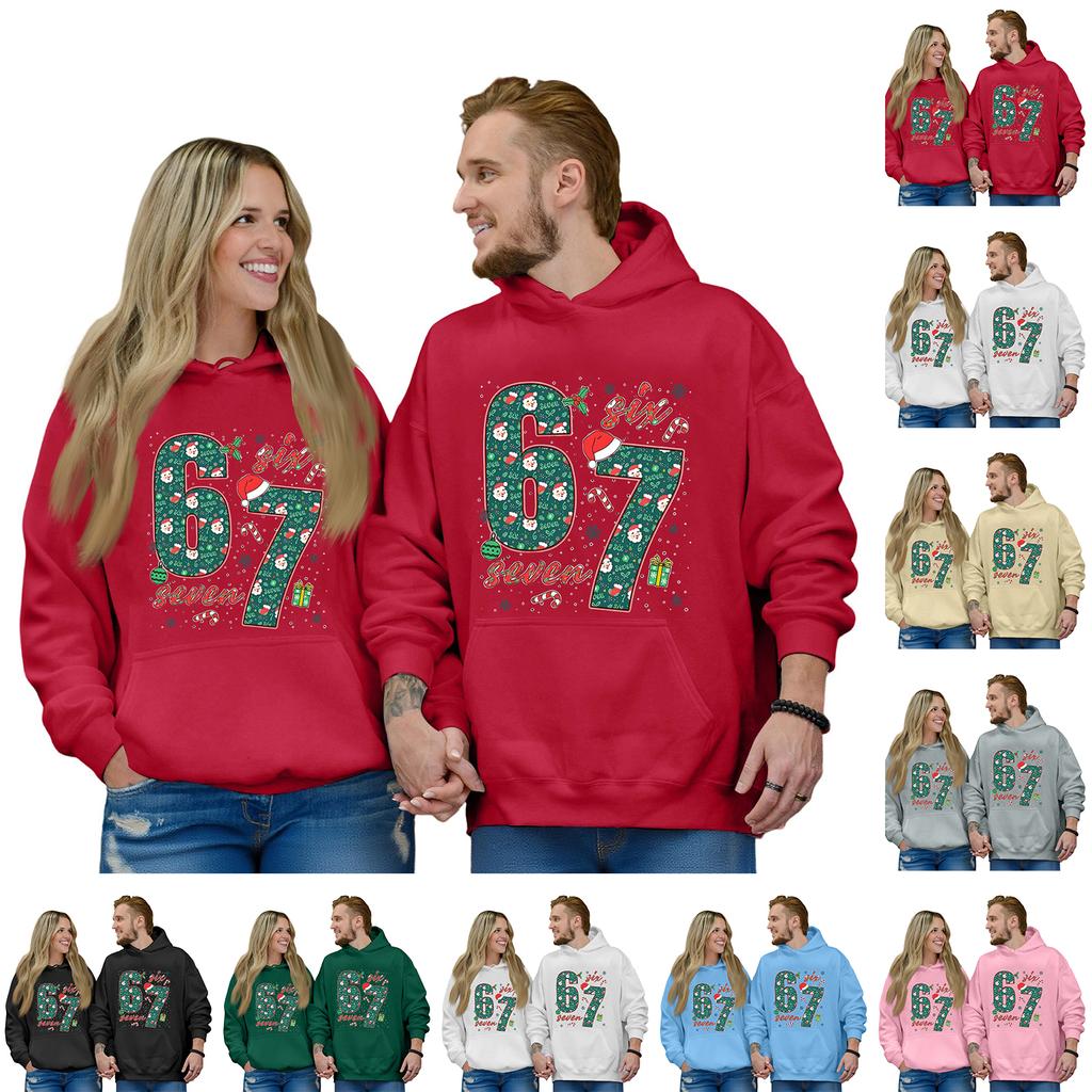 Fashion Casual Outfit Sweatsuit Long Sleeve Top Printed Hooded Sweatshirt Matching Couple Set For Him And Her