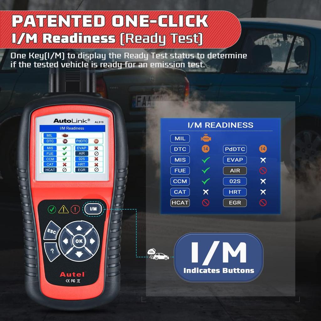 AutoLink AL519 OBD2 Scanner, Enhanced Mode 6 Car Diagnostic Tool, Check Engine Code Reader, CAN Scan Tool