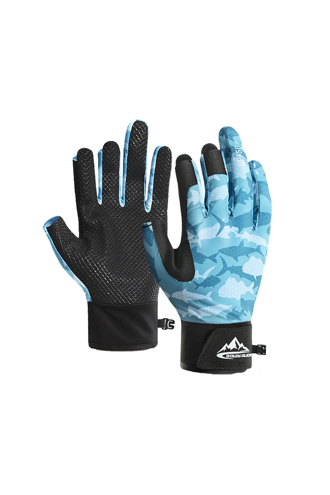 

MORGEN SKY Fishing Thin Paddle Perfect for and DB73 Gloves, Gloves, Unisex, Three-Finger Opening, 3-Cut, Non-Slip, Cooling, Breathable, Quick-Drying, синий