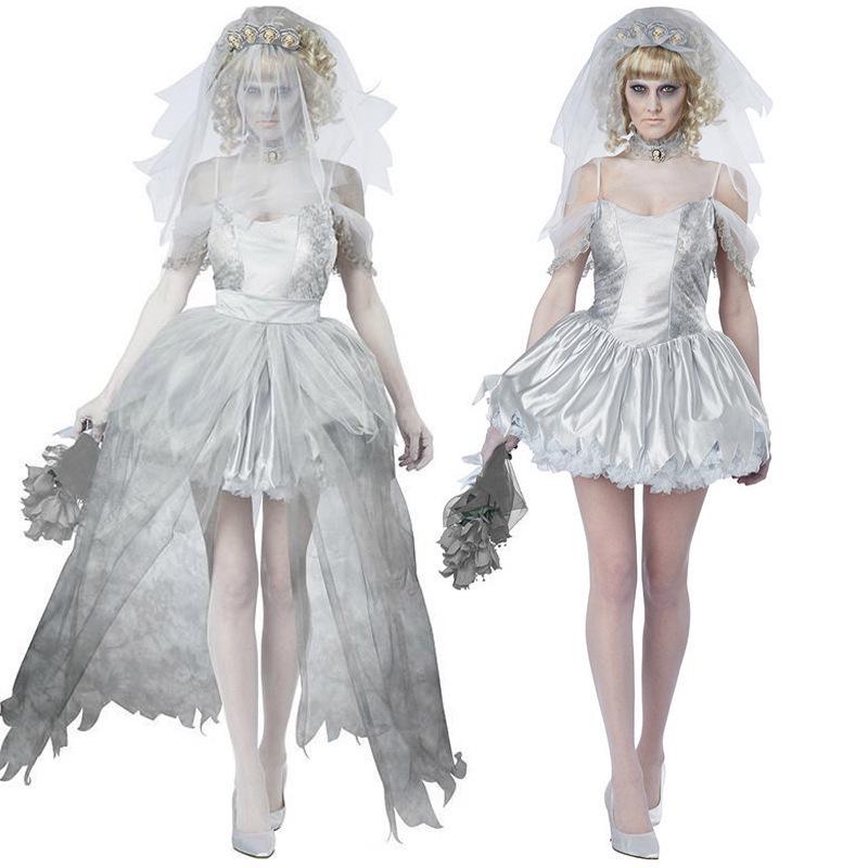 Halloween Horror Skeleton Ghost Bride Zombie Stage Costume