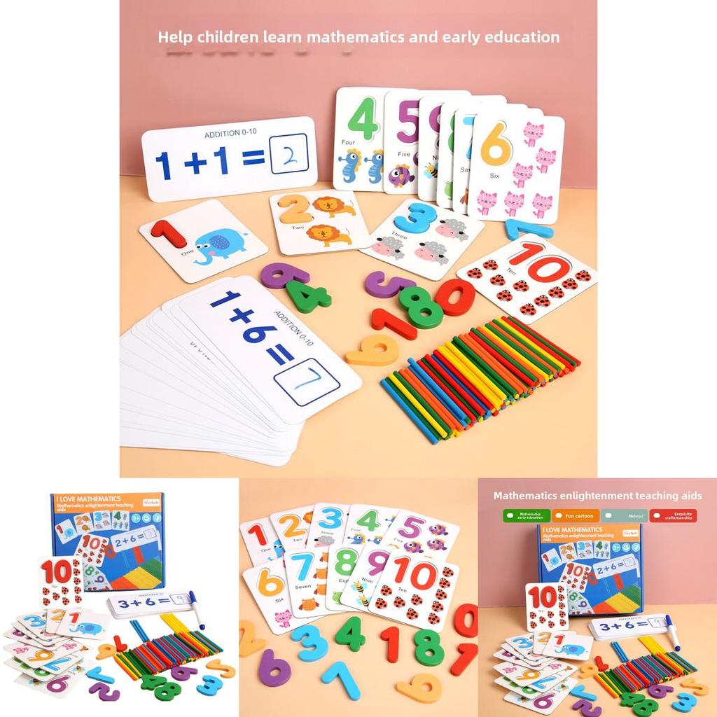 Wooden Math Learning Toy For Preschoolers With Number Matching And Addition Subtraction Activities For Early Childhood Education