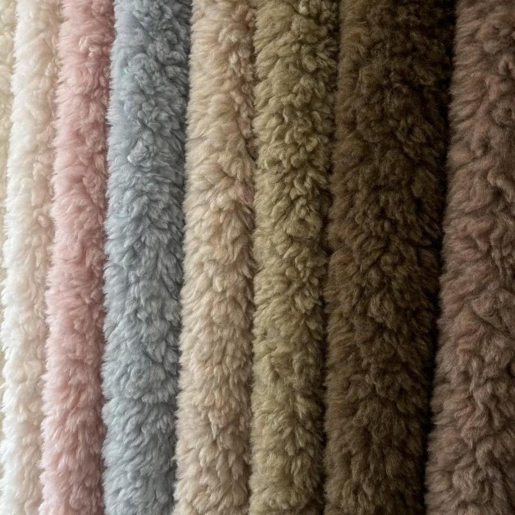 Autumn/Winter Curly Cashmere Brushed Wool Plush Fabric for Clothing, Fur, and Bags