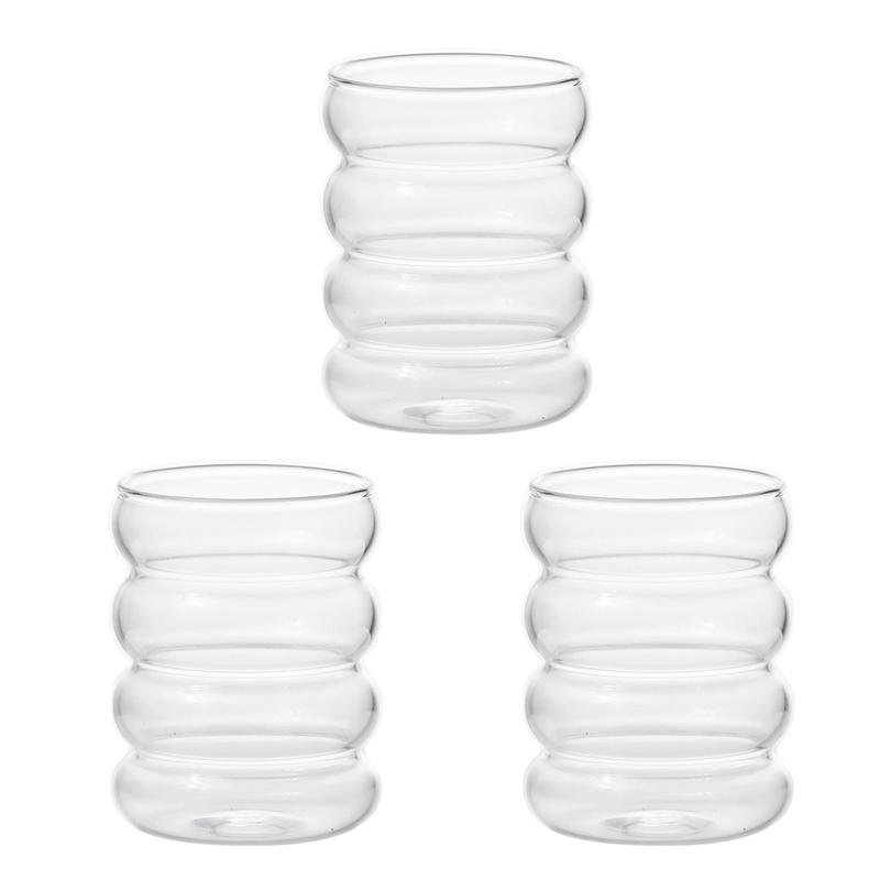 

350 мл Прозрачная стеклянная чашка Ins Термостойкий стакан для питья в форме гусеницы Кружка для кофе Пивной бокал Сок Молоко Милая чашка для воды 301-400ml