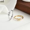 Effie Queen Offene Ringe 925 Sterling Silber AAAAA Funkelnder Runder Zirkonia Verzierung Schleifenknoten Design Fingerring Geschenk für Sie SR330
