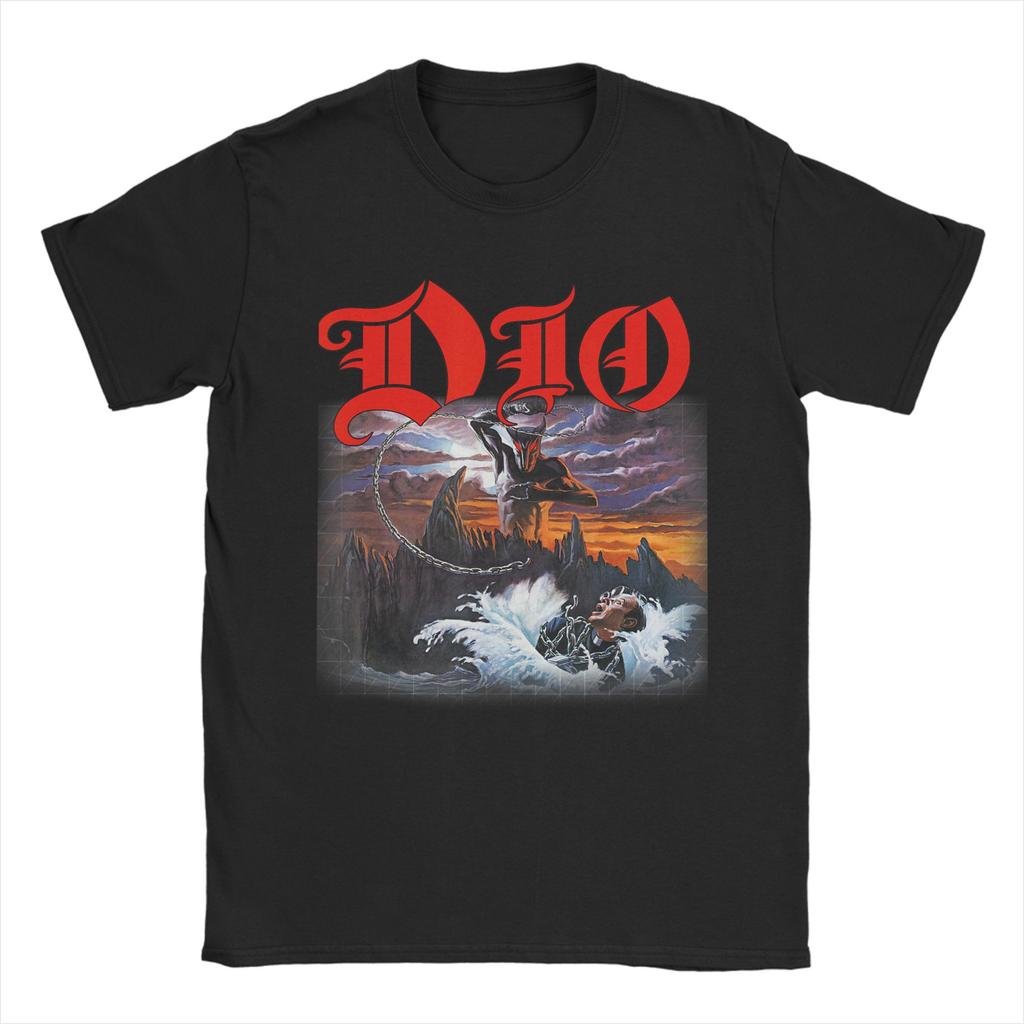 Men TShirt Dio Band Vintage 100 Cotton Tees Short Sleeve  T Shirts Round Collar Clothes Plus Size