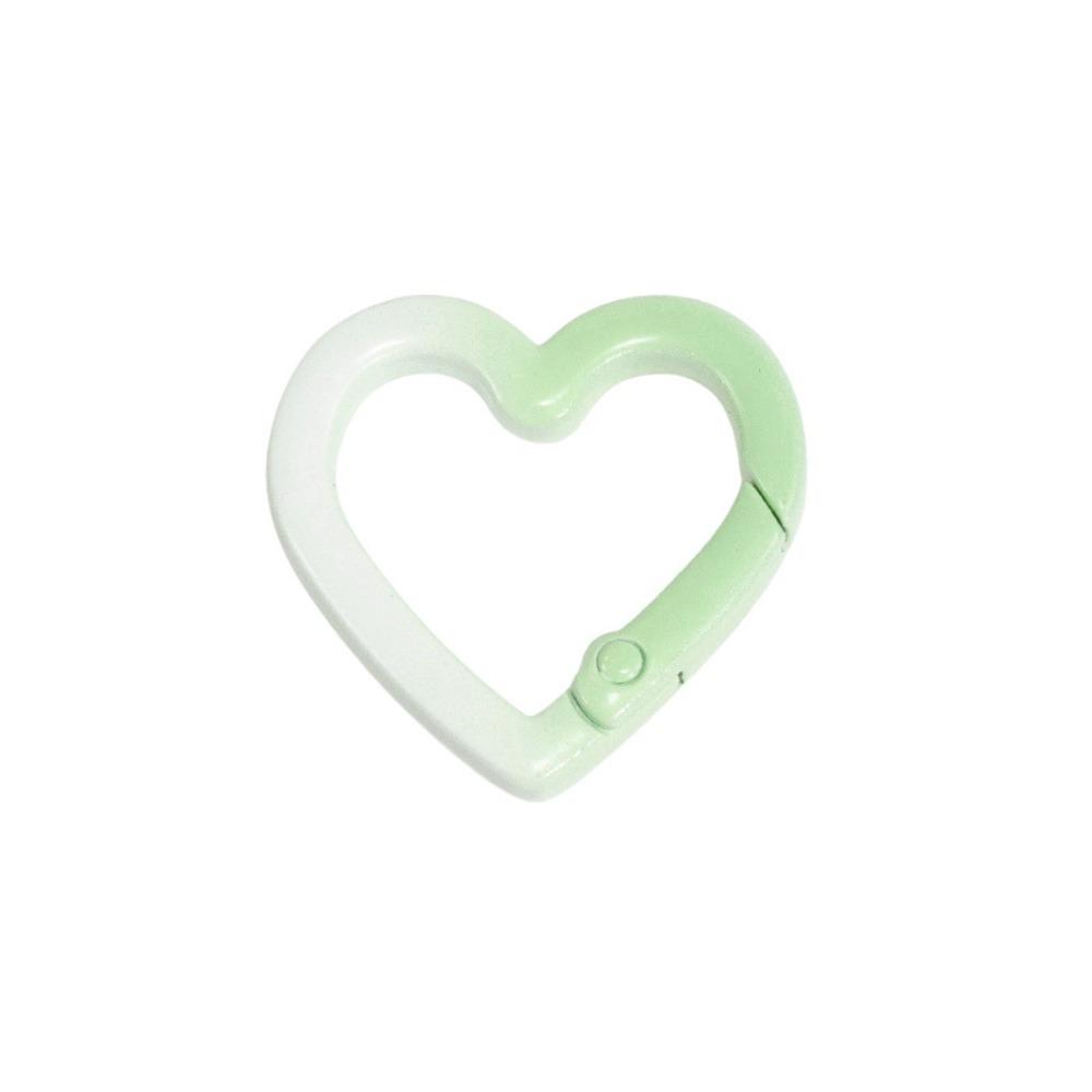10st Färgade Hjärformade Karbinhake Ringar Gradientfärg Öppningsbar Fjäderlås DIY Smycken