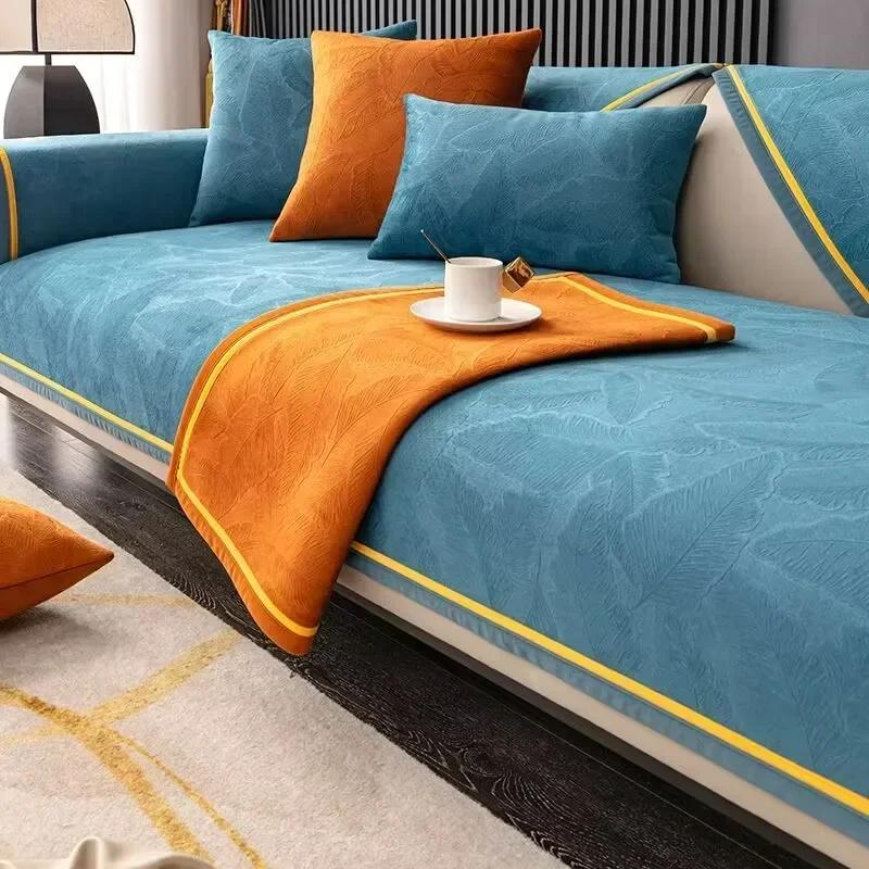 

Универсальная подушка для дивана на четыре сезона, нескользящий кожаный чехол, полотенце на спинку, «все включено», зимняя подушка для сиденья в скандинавском стиле 45x45cm pillowcase