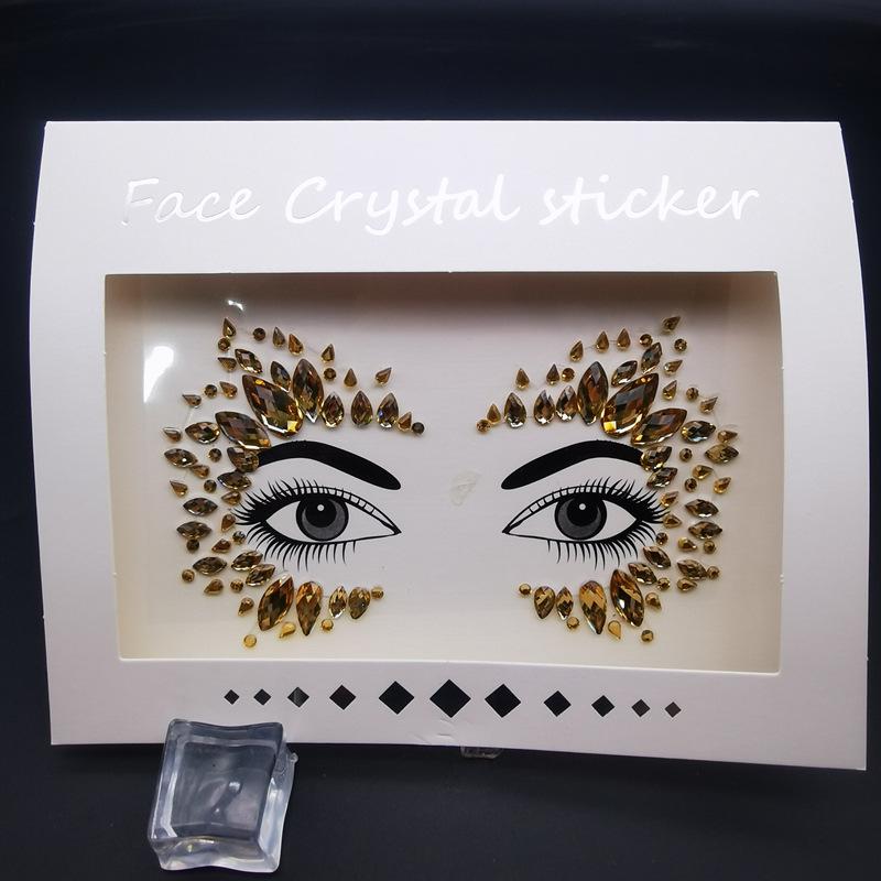 Cat Face Masquerade Rhinestone Stickers & DIY Jewelry Ring for Makeup