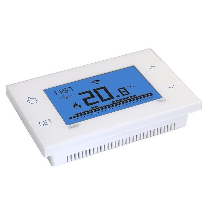 Thermostat connecté - vemer - ve788600 - wifi - alimentation par piles - blanc