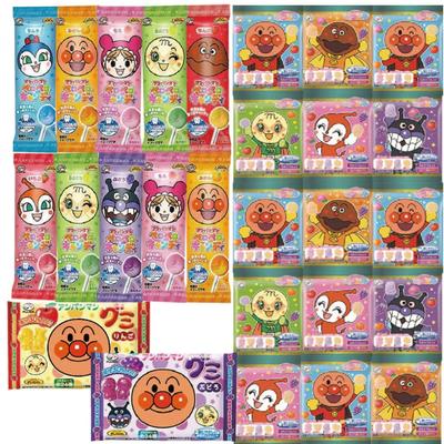 Fujiya Anpanman Sweets Assortment Ramune Candy Gummy Set 15 Ramune Bags 10 Candy Candies 2 Bags of Gummies Total 27 Items Present Small Gift & &