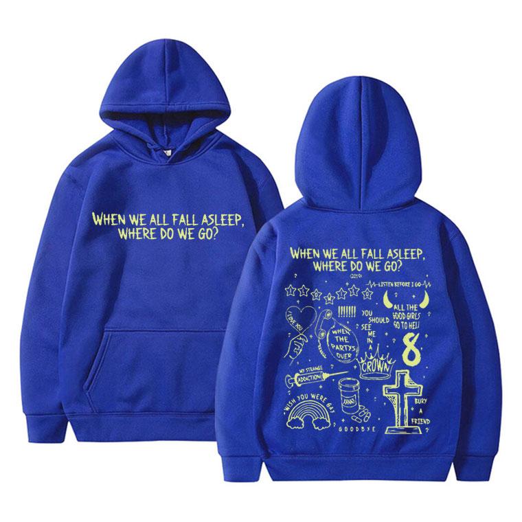 Kiedy wszyscy zasypiamy, dokąd idziemy Bluza z kapturem graficzna Mężczyźni Kobiety Moda Hip Hop Bluza z kapturem Męska Vintage Y2k Oversize Bluzy z kapturem