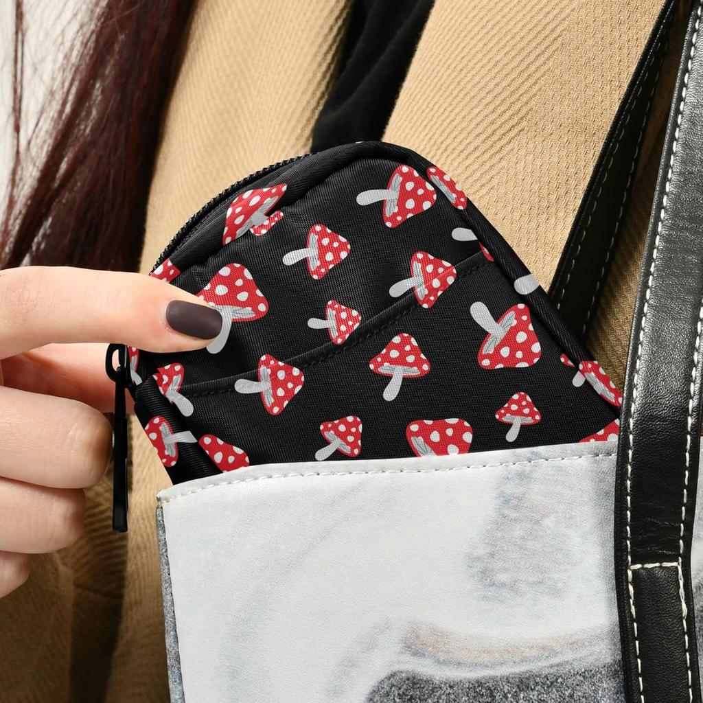 Cute Mushroom Pill Case, Portable Weekly Pill Box Bag Container 7 Days Pill Organizer Vitamin Supplement Holder with Zipper for Travel Family