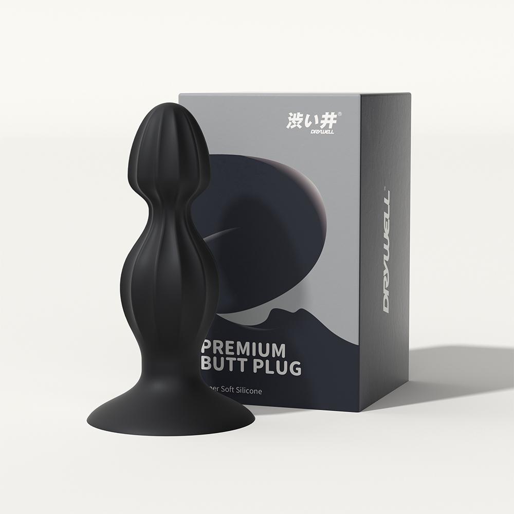 DRYWELL Premium Silicone Anal Butt Plug Секс-іграшки Анальний секс-тренажер для початківців чоловіків, жінок, пар, чорні заглушки для фалоімітатора