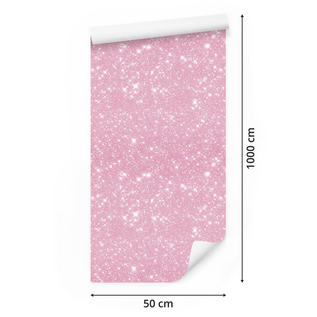 Powder pink and white glitter wallpaper, powder pink background 50x1000