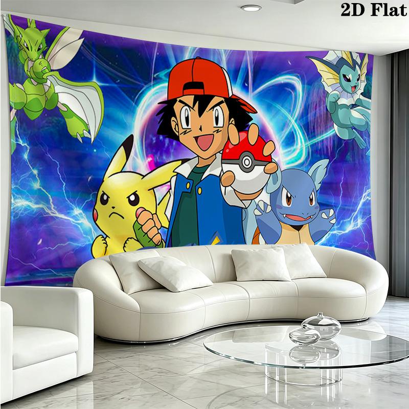 Pocket Monster Wandteppich Ästhetisches Wandbehang Gedruckter Stoffdecke Dekorative Wandteppiche für Schlafzimmer Wohnzimmer Heimdekoration