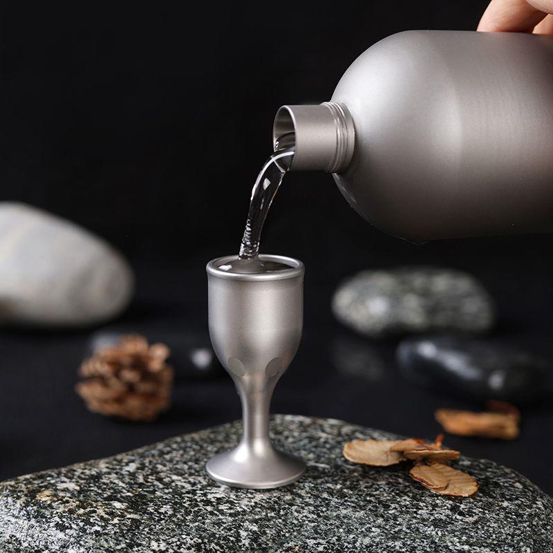 Pure Titanium White Wine Cup Small Wine Set Chinese Retro Style Goblet Simplicity Household Luxury New Outdoor Travel Liquor Cup